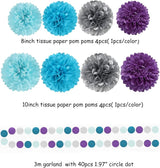 Purple-Blue Silver Frozen Christmas Party-Decorations - 30pcs Tissue