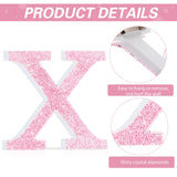 Qunclay Pink Crystal Diamond Letter Wall Decor, Glitter Wooden Bling