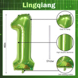 40 Inch Green Number 1 Balloon for 1st Birthday Decoration, Large
