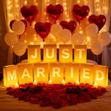 Just Married Light Up Letters Include Light up Letters with Tea