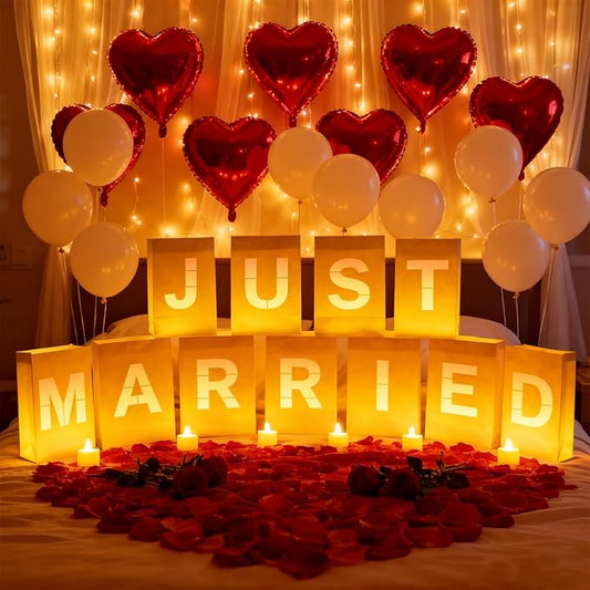 Just Married Light Up Letters Include Light up Letters with Tea