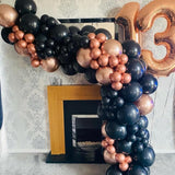 Rose Gold and Black Balloon Arch Kit Metallic Rose Gold and Black