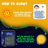 inhand Blue Space Toys Glow in the Dark Stars Blanket Birthday Gifts