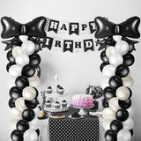 Kasyat 2 Sets Black Bow Balloon Column Stand Kit with 2 Black Bow