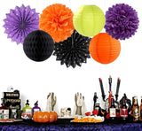 Black Orange Purple Green Halloween Party Decorations 14pc Kit Paper