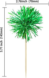 Gyufise 30Pcs Foil Firework Cupcake Toppers Sparkle Tinsel Cake #8