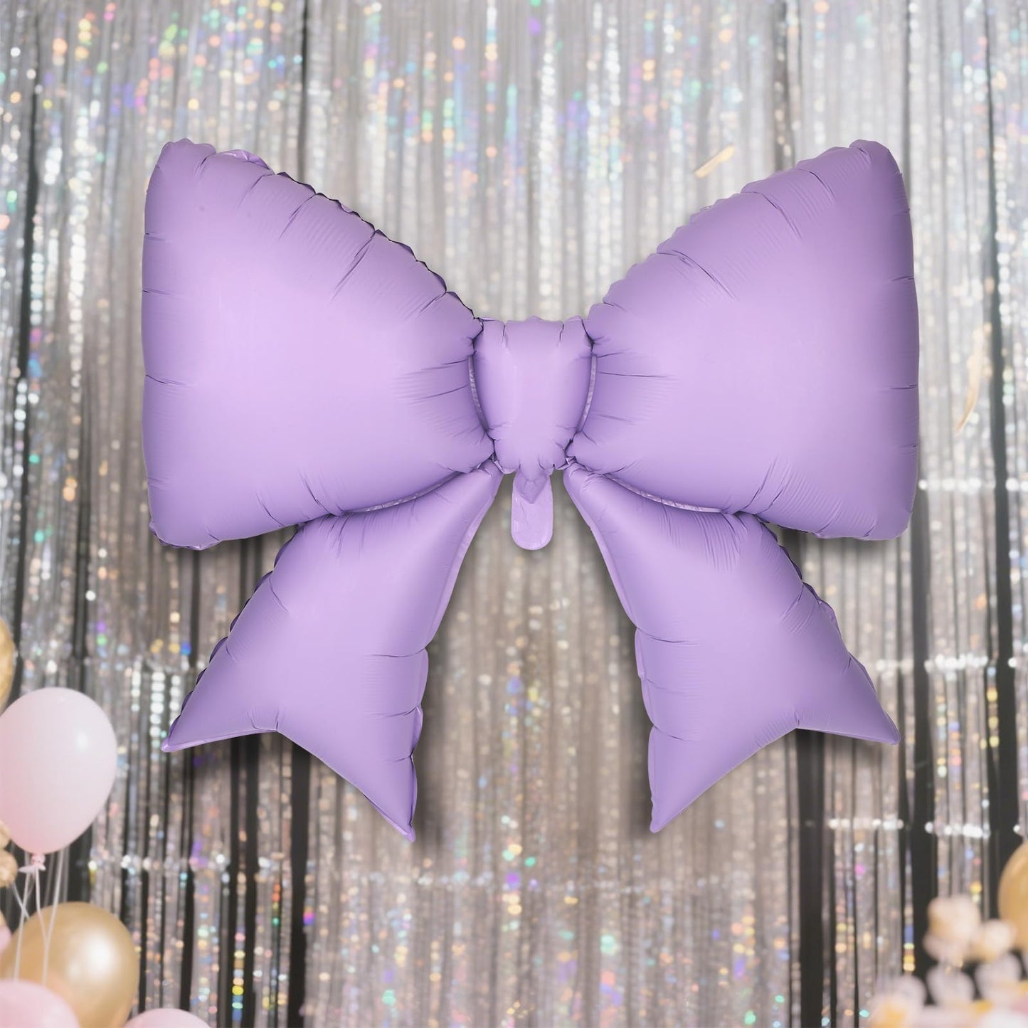 4Pcs Giant Bow Balloons, 97.5cm/38in Big Elegant Coquette Theme Purple