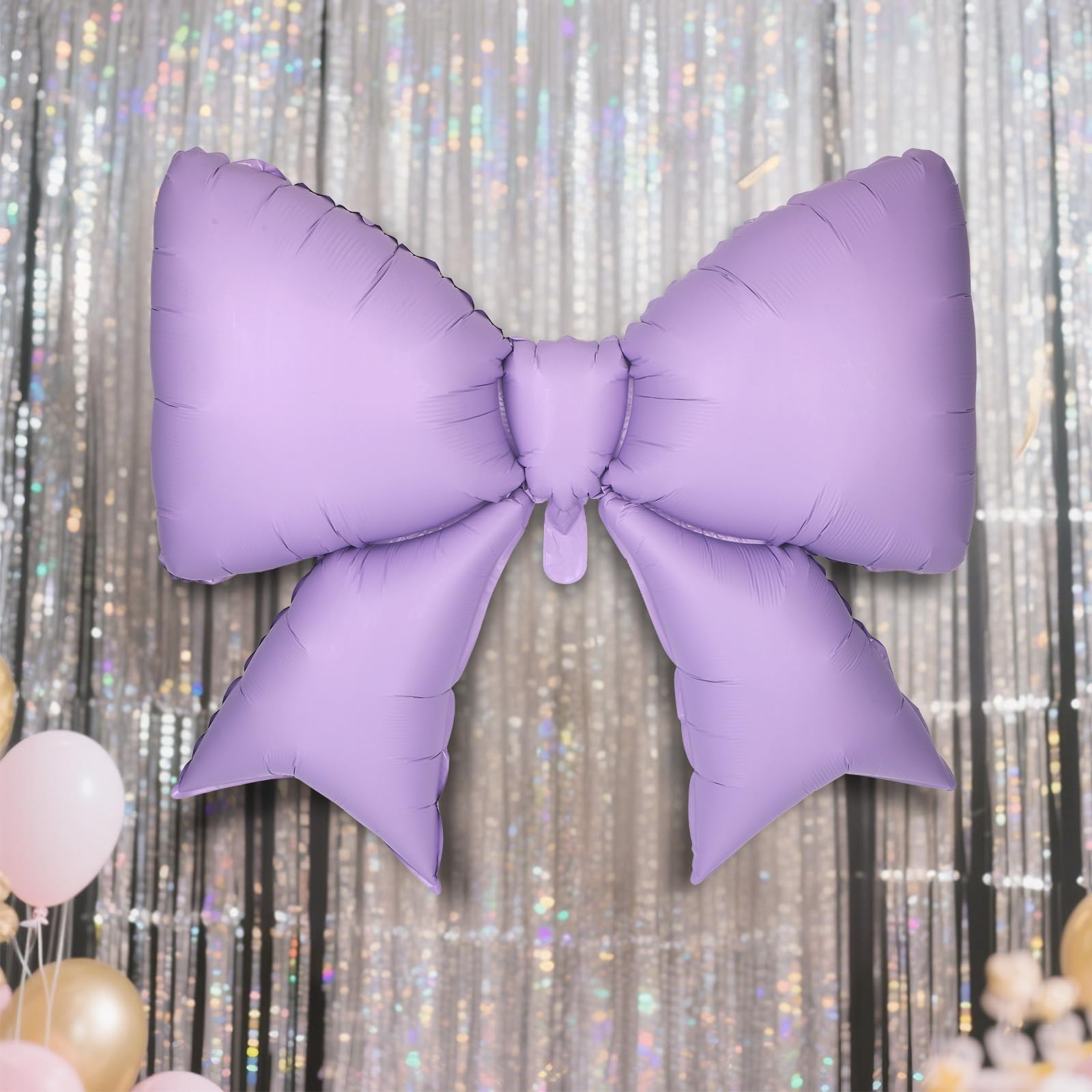 4Pcs Giant Bow Balloons, 97.5cm/38in Big Elegant Coquette Theme Purple