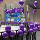 MEBAY Chrome Metallic Purple Balloons 12 inch, 100 Pcs Latex Shiny