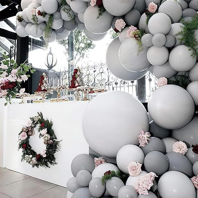 PartyWoo Gray Balloons 100 pcs Different Sizes of 18 12 10 5 Inch