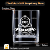 LIGHTEN LIFE 30th Birthday Gifts for Men 12 OZ 1996 Whiskey Glass in