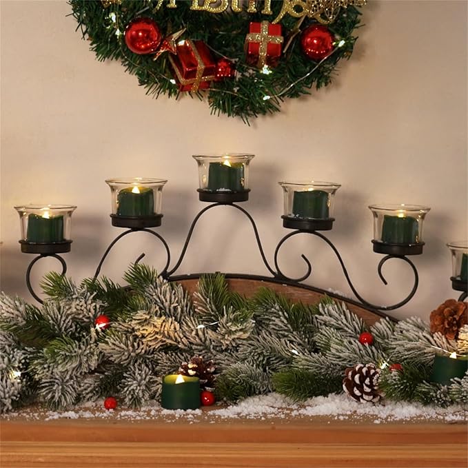 Homemory Green Tea Lights Candles Battery Operated, 200+Hour