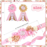 Boho Baby Shower Maternity Sash Kit - Pink Neutral Baby Shower Belly