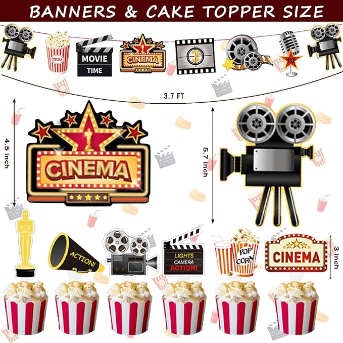 Movie Night Party Decorations Movie Theater Hollywood Themed Party