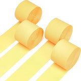 PartyWoo Light Yellow Crepe Paper Streamers 4pcs 328ft Pack of Pastel