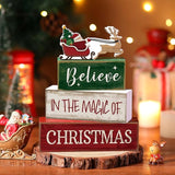 4 Pcs Christmas Table Decoration Wooden Santa Claus Decor Christmas