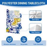 Livcoz Blue Lemon Italy Tile Pattern Rectangle Tablecloth 60 x 84