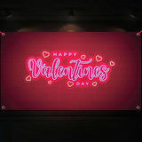 Happy Valentines Day Banner XtraLarge 72x44 Inch Neon Valentines Day