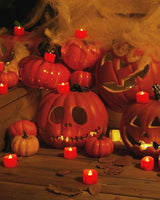 Homemory Red Tea Lights Candles Battery Operated, 200+Hour Flameless F