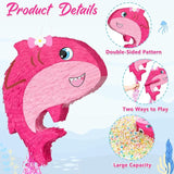 WERNNSAI Pink Shark Piñata - Girl Shark Party Piñata Game Ocean