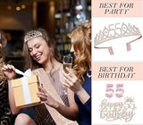 55th Birthday Decorations for Women 55th Birthday Sash and Crown