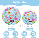Eunika 80 PCS Summer Beach Party Paper Plates 40 PCS 9 Inch & 40 PCS