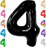 KatchOn, Black Number 4 Balloons - Giant, 40 Inch | Black 4 Balloon