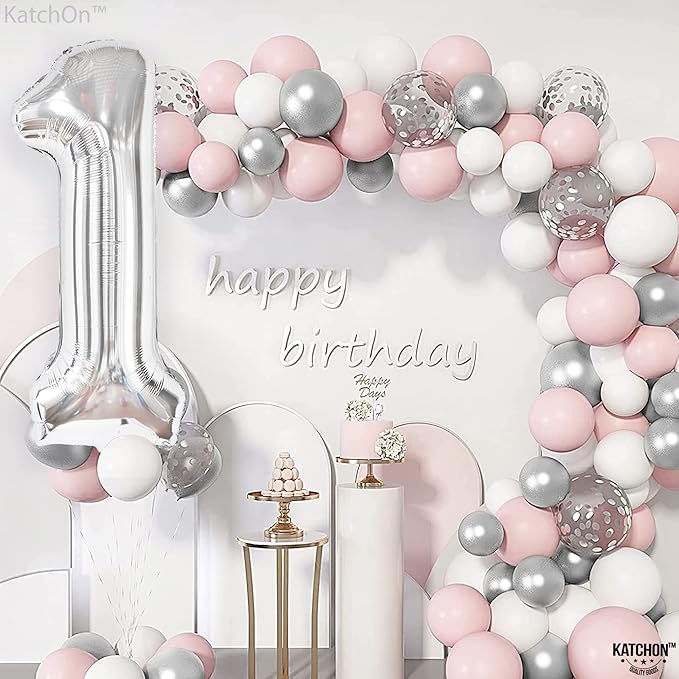 KatchOn, Giant Silver 1 Balloon Number - 40 Inch | 1 Balloon for 1st