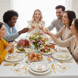 Tedercle 100 Pcs Easter Bunny Tableware Party Supplies, Serves 25
