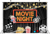 Movie Night Backdrop Fabric 10x6.5ft Cinema Popcorn Light Movie
