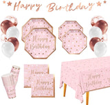 Rose Gold Birthday Party Supplies Disposable Paper Plates Napkins