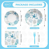96Pcs Coastal Beach Party Decorations Blue Seashell Starfish Coral