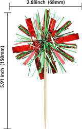 Gyufise 20Pcs Foil Firework Cupcake Toppers Happy Birthday Cake Topper