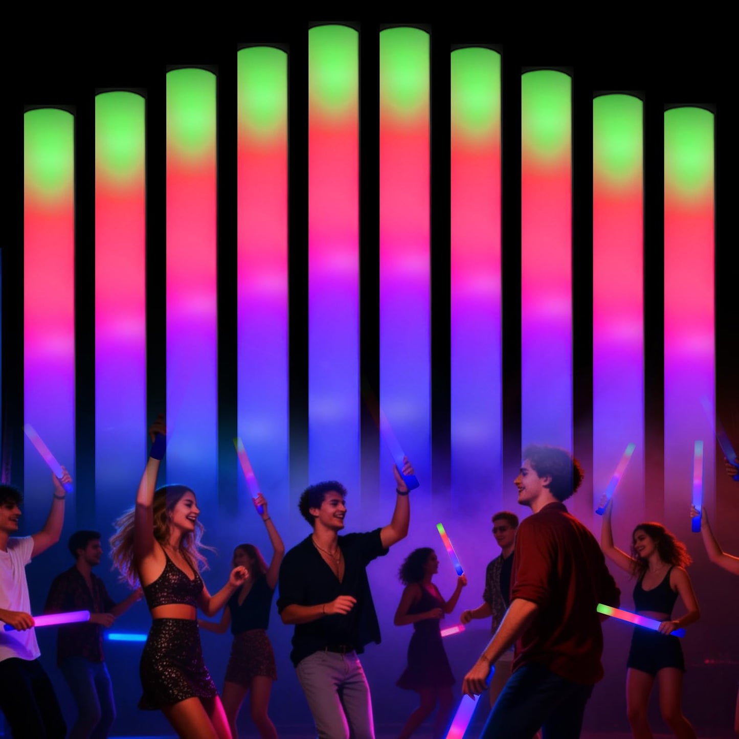 Blu7ive 20 PCS Foam Glow Sticks Party Favors led foam sticks 3 Modes