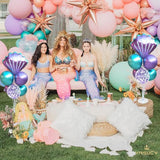 Mermaid Table Centerpiece Balloons Stand Kit 2 Sets with 2 Sea