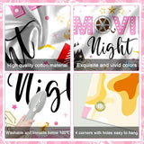 Movie Night Backdrop for Girls Pink Movie Theme