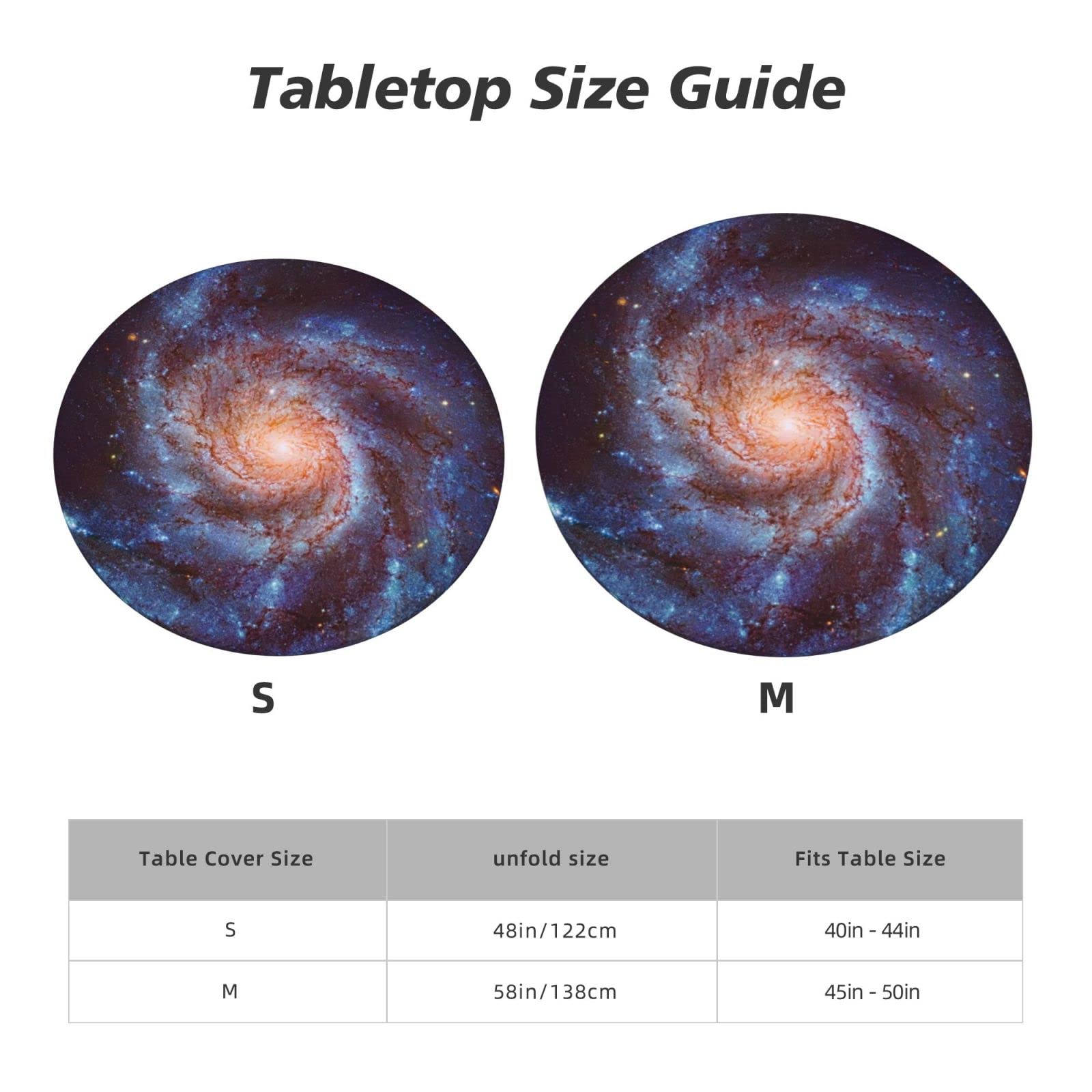 Spiral Galaxy Tablecloth with Elastic Edg 42" (Round) Spiral G