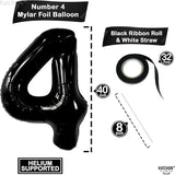 KatchOn, Black Number 4 Balloons - Giant, 40 Inch | Black 4 Balloon