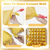 Gold Square Foil Balloons Wall Tunnel Backdrop Double Sided Metallic