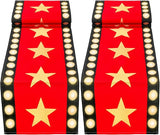 2 Pcs 13 x 72 Inch Movie Night Table Runner with Gold Star