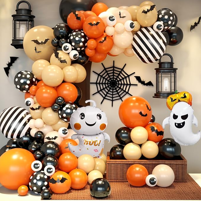 Orange Halloween Balloon Arch Garland Orange Sand White Party