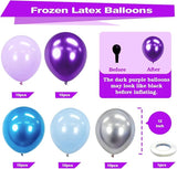 Bezente Frozen Balloons Kit, 60pcs 12 inch Blue Purple Latex Balloons