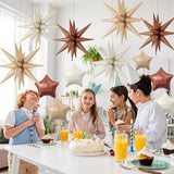 18 Pcs Cream Star Balloons, Caramel Brown Balloon with 6 Pcs 22-Inch
