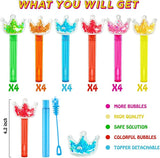 Princess Party Favors 24Pcs Glitter Crown Bubble Wands for Kids