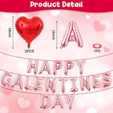 Happy Galentines Day Balloons Banner 16 Inch Pink Galentine Letters