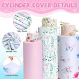Set of 3 Wildflowers Bridal Shower Spandex Cylinder Stand Cover for