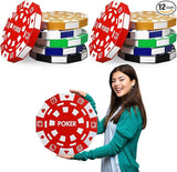 Giant Casino Decorations 15.7 Inch Large Paper Poker Chips Favor #3