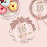 24 Sets 18th Rose Gold Birthday Party Decrations for Girls 18