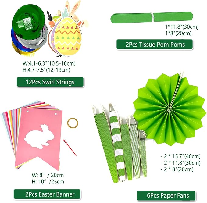 Easter Decorations Kit for Home Party Happy Easter Hanging