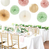 Sage Green Pink Beige Bridal Shower Party Decorations 36pcs Bride to